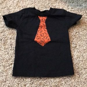 Black Halloween T-shirt with sewn on Tie